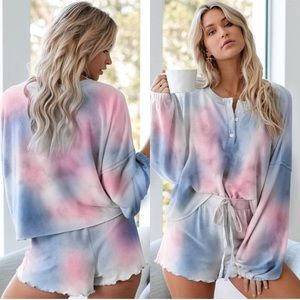 NEVER WORN Pink/Blue Tie Dye Lounge Set